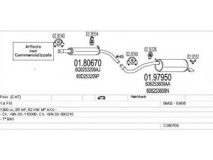 MTS C380709009325 išmetimo sistema 
 Išmetimo sistema -> Išmetimo sistema, visa