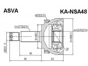 ASVA KA-NSA48 jungčių komplektas, kardaninis velenas 
 Ratų pavara -> Sujungimai/komplektas
49591-1F500, 49591-1F500, 49500-1F500