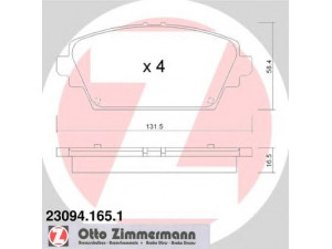 ZIMMERMANN 23094.165.1 stabdžių trinkelių rinkinys, diskinis stabdys 
 Techninės priežiūros dalys -> Papildomas remontas
410604U125, 410604U126, 410604U127
