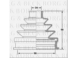 BORG & BECK BCB6188 gofruotoji membrana, kardaninis velenas 
 Ratų pavara -> Gofruotoji membrana
31607507402, 3B0407285A