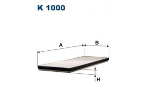 FILTRON K1000 filtras, salono oras 
 Techninės priežiūros dalys -> Techninės priežiūros intervalai
1808600, 1808602, 6808600, 6808610