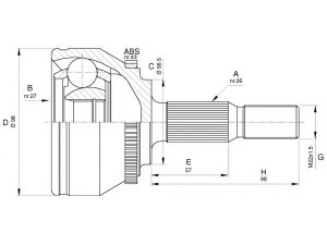 OPEN PARTS CVJ5573.10 jungčių komplektas, kardaninis velenas 
 Ratų pavara -> Sujungimai/komplektas
30611947, 8251531, 8251532, 8601967