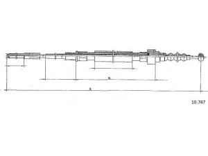 CABOR 10.747 trosas, stovėjimo stabdys 
 Stabdžių sistema -> Valdymo svirtys/trosai
191609721D