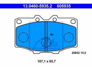 ATE 13.0460-5935.2 stabdžių trinkelių rinkinys, diskinis stabdys 
 Techninės priežiūros dalys -> Papildomas remontas
04491-35070, 04491-35080, 04491-60010