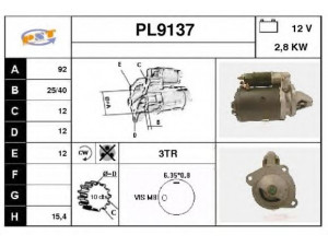 SNRA PL9137 starteris
FMR8107028, 1893705T, 2873B061