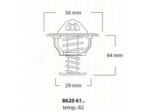 TRISCAN 8620 6182 termostatas, aušinimo skystis 
 Aušinimo sistema -> Termostatas/tarpiklis -> Thermostat
1608167380, 1305A237, MD158570