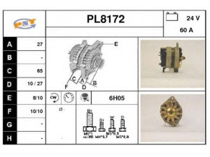 SNRA PL8172 kintamosios srovės generatorius
5001014172, 5010058425