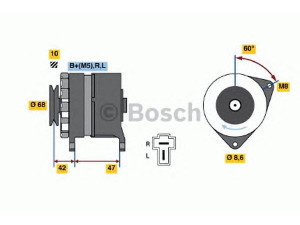 BOSCH 0 986 032 601 kintamosios srovės generatorius 
 Elektros įranga -> Kint. sr. generatorius/dalys -> Kintamosios srovės generatorius
A 002 T 02671, A 002 T 12371, A 002 T 12671