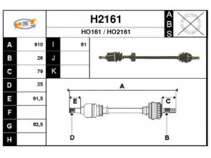 SNRA H2161 kardaninis velenas