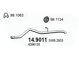 ASSO 14.9011 išleidimo kolektorius 
 Išmetimo sistema -> Išmetimo vamzdžiai
1518360, 4096135