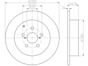 HELLA 8DD 355 111-661 stabdžių diskas 
 Stabdžių sistema -> Diskinis stabdys -> Stabdžių diskas
4243105030, 4243105060, 42431YZZAA