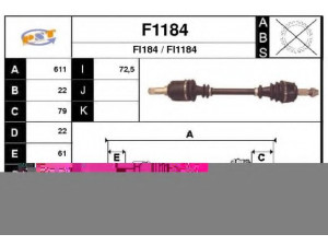SNRA F1184 kardaninis velenas 
 Ratų pavara -> Kardaninis velenas