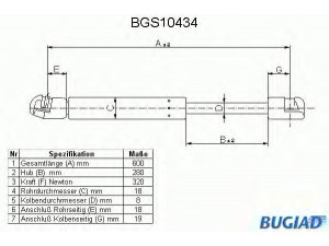 BUGIAD BGS10434 dujinė spyruoklė, bagažinė 
 Priedai -> Bagažinė/pakrovimo skyrius
30803472, 803472