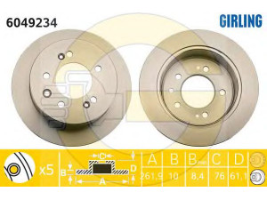 GIRLING 6049234 stabdžių diskas 
 Dviratė transporto priemonės -> Stabdžių sistema -> Stabdžių diskai / priedai
584112H300, 584113S000, K584113S000