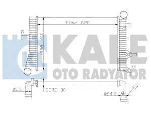 KALE OTO RADYATÖR 342500 tarpinis suslėgto oro aušintuvas, kompresorius 
 Variklis -> Oro tiekimas -> Įkrovos agregatas (turbo/superįkrova) -> Tarpinis suslėgto oro aušintuvas
1K0.145.803 F, 1K0.145.803 G, 1K0.145.803 Q