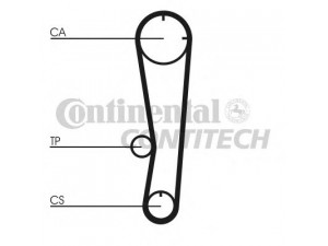 CONTITECH CT602 paskirstymo diržas 
 Techninės priežiūros dalys -> Papildomas remontas
B63012205A, B63012205E9A, B63212205X