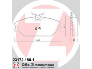 ZIMMERMANN 23172.180.1 stabdžių trinkelių rinkinys, diskinis stabdys 
 Techninės priežiūros dalys -> Papildomas remontas
7701206379