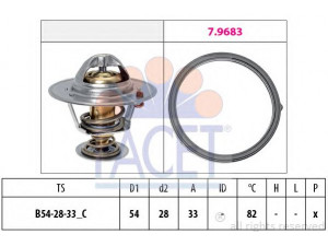 FACET 7.8726 termostatas, aušinimo skystis 
 Aušinimo sistema -> Termostatas/tarpiklis -> Thermostat
25500-25001, 25500 25001