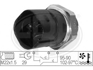 ERA 330280 temperatūros jungiklis, radiatoriaus ventiliatorius 
 Aušinimo sistema -> Siuntimo blokas, aušinimo skysčio temperatūra
7215818, 95VW-8B607-GA, 1H0 959 481 B