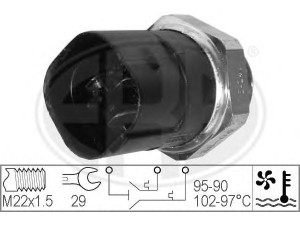 ERA 330280 temperatūros jungiklis, radiatoriaus ventiliatorius 
 Aušinimo sistema -> Siuntimo blokas, aušinimo skysčio temperatūra
7215818, 95VW-8B607-GA, 1H0 959 481 B