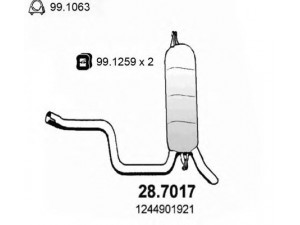 ASSO 28.7017 galinis duslintuvas 
 Išmetimo sistema -> Duslintuvas
1244901921, 1244919101
