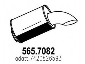 ASSO 565.7082 vidurinis / galinis duslintuvas 
 Išmetimo sistema -> Duslintuvas
7420826593