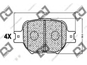 DJ PARTS BP1050 stabdžių trinkelių rinkinys, diskinis stabdys 
 Techninės priežiūros dalys -> Papildomas remontas
04465-13030, 04465-1A010, 04465-20500