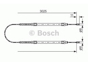 BOSCH 1 987 477 113 trosas, stovėjimo stabdys 
 Stabdžių sistema -> Valdymo svirtys/trosai
4745 G3, 1307963080, 4745 G3