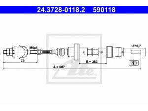 ATE 24.3728-0118.2 sankabos trosas 
 Dviratė transporto priemonės -> Kabeliai ir tachometro velenaai -> Sankabos trosas
861 721 335 C, 867 721 335 E, 867 721 335 F