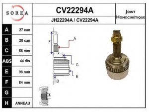 EAI CV22294AK jungčių komplektas, kardaninis velenas 
 Ratų pavara -> Sujungimai/komplektas
