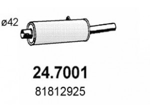 ASSO 24.7001 galinis duslintuvas 
 Išmetimo sistema -> Duslintuvas
81812925