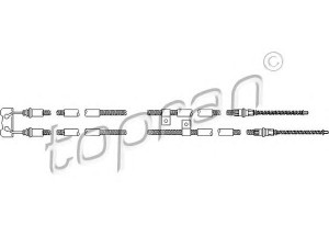 TOPRAN 301 332 trosas, stovėjimo stabdys 
 Stabdžių sistema -> Valdymo svirtys/trosai
1 018 642, 1 095 563, 1 095 564