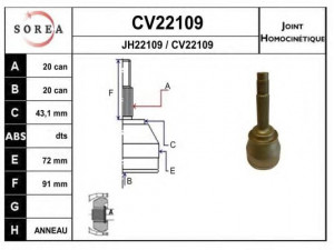 EAI CV22109K jungčių komplektas, kardaninis velenas 
 Ratų pavara -> Sujungimai/komplektas