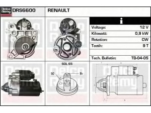DELCO REMY DRS6600 starteris 
 Elektros įranga -> Starterio sistema -> Starteris
7700858442, 7701352210, 7702082972