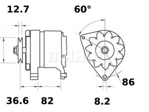 MAHLE ORIGINAL MG 348 kintamosios srovės generatorius
85 12 311, 85 30 446, 85 45 543