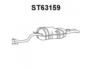VENEPORTE ST63159 galinis duslintuvas 
 Išmetimo sistema -> Duslintuvas
1J5253609AJ, 1J5253609L, JZW253609D