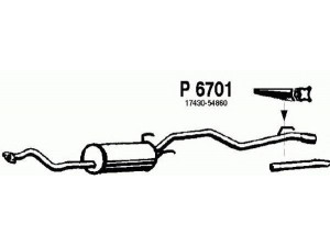 FENNO P6701 vidurinis duslintuvas 
 Išmetimo sistema -> Duslintuvas
17430-54350, 17430-54351, 17430-54860