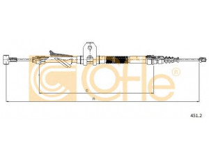 COFLE 451.2 trosas, stovėjimo stabdys 
 Stabdžių sistema -> Valdymo svirtys/trosai
60629718, 82488246