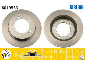 GIRLING 6019533 stabdžių diskas 
 Stabdžių sistema -> Diskinis stabdys -> Stabdžių diskas
5521180000, 5521180000000, 5521180000