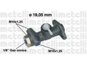 METELLI 05-0001 pagrindinis cilindras, stabdžiai 
 Stabdžių sistema -> Pagrindinis stabdžių cilindras
4188535, 4218319, 4270673, 7611100
