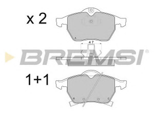 BREMSI BP2813 stabdžių trinkelių rinkinys, diskinis stabdys 
 Techninės priežiūros dalys -> Papildomas remontas
05055371, 05064795, 05392485, 1605032