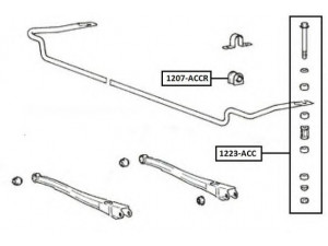ASVA 1223-ACC šarnyro stabilizatorius 
 Ašies montavimas/vairavimo mechanizmas/ratai -> Stabilizatorius/fiksatoriai -> Savaime išsilyginanti atrama
54823-22000, 54825-22000, 54826-22000