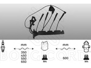 BOUGICORD 4169 uždegimo laido komplektas 
 Kibirkšties / kaitinamasis uždegimas -> Uždegimo laidai/jungtys
12121717646, 12121727686