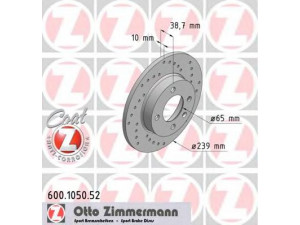 ZIMMERMANN 600.1050.52 stabdžių diskas 
 Dviratė transporto priemonės -> Stabdžių sistema -> Stabdžių diskai / priedai
811 615 301, 823 615 301