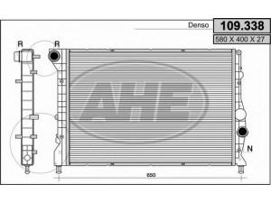AHE 109.338 radiatorius, variklio aušinimas 
 Aušinimo sistema -> Radiatorius/alyvos aušintuvas -> Radiatorius/dalys
46842843