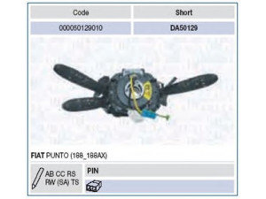 MAGNETI MARELLI 000050129010 vairo kolonėlės jungiklis 
 Vidaus įranga -> Rankinės/kojinės svirties sistema
735400226