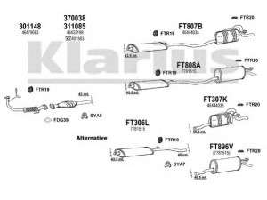 KLARIUS 330520U išmetimo sistema 
 Išmetimo sistema -> Išmetimo sistema, visa