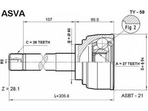 ASVA TY-59 jungčių komplektas, kardaninis velenas 
 Ratų pavara -> Sujungimai/komplektas
43430-28011, 43460-29056, 43460-29057