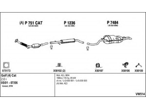 FENNO VW514 išmetimo sistema 
 Išmetimo sistema -> Išmetimo sistema, visa