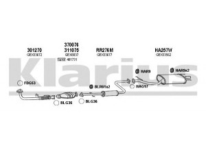 KLARIUS 120265U išmetimo sistema 
 Išmetimo sistema -> Išmetimo sistema, visa